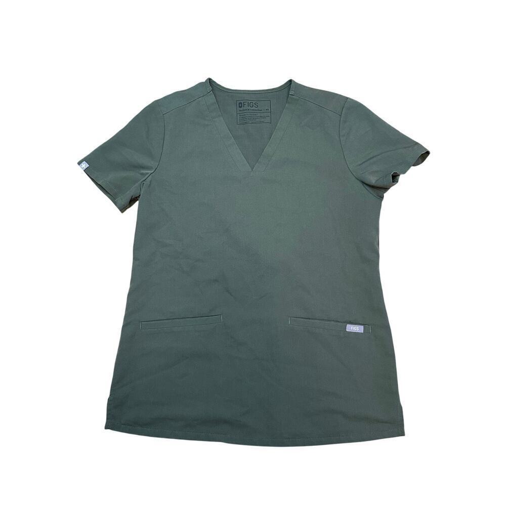 Figs Casma Three-Pocket Scrub Top (MOSS)